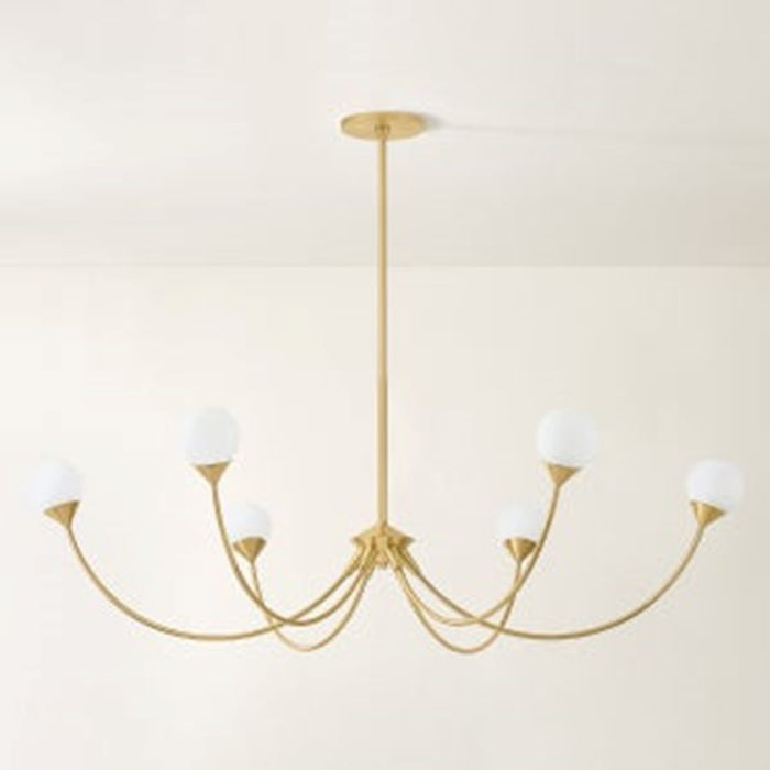 Mitzi Natasha 6 Light Chandelier, Aged Brass/Cloud
