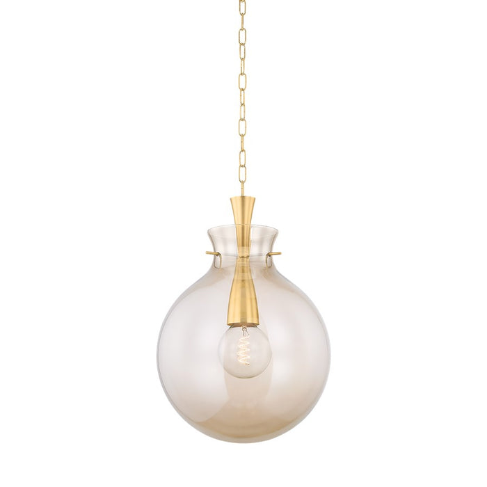 Mitzi Benita 1 Light 16" Pendant, Aged Brass/Light Bronze - H1052701L-AGB