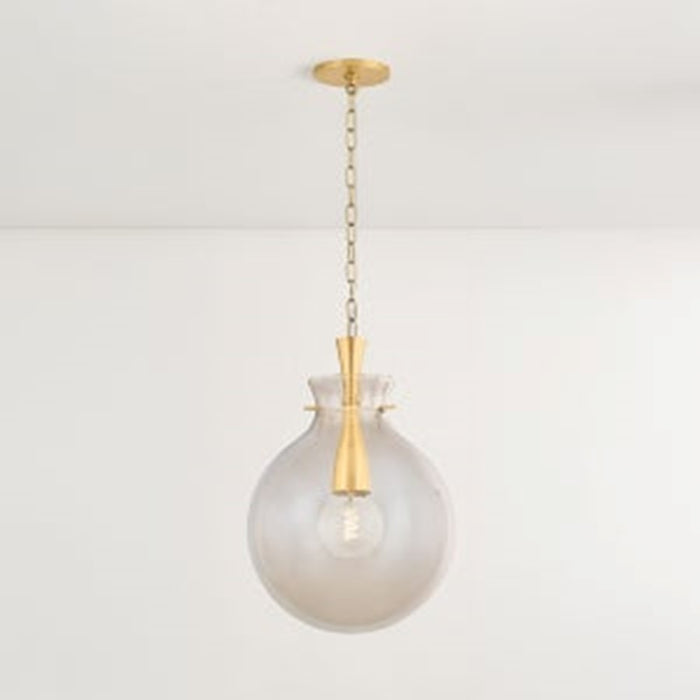 Mitzi Benita 1 Light 16" Pendant, Aged Brass/Light Bronze