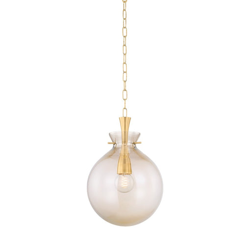 Mitzi Benita 1 Light 12" Pendant, Aged Brass/Light Bronze - H1052701S-AGB