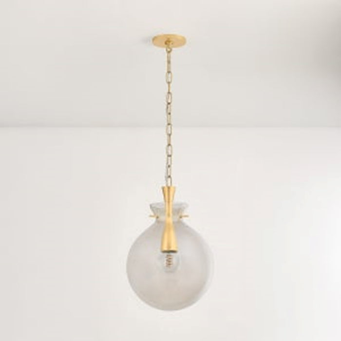 Mitzi Benita 1 Light 12" Pendant, Aged Brass/Light Bronze