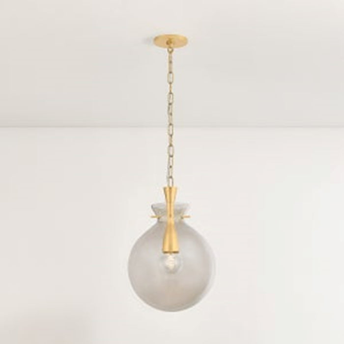 Mitzi Benita 1 Light 12" Pendant, Aged Brass/Light Bronze