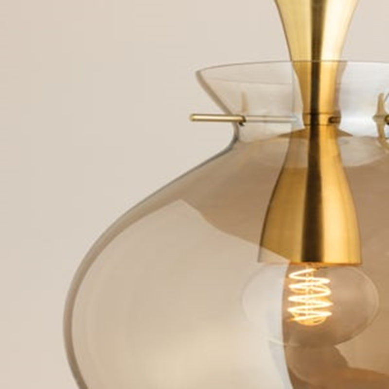 Mitzi Benita 1 Light 12" Pendant, Aged Brass/Light Bronze