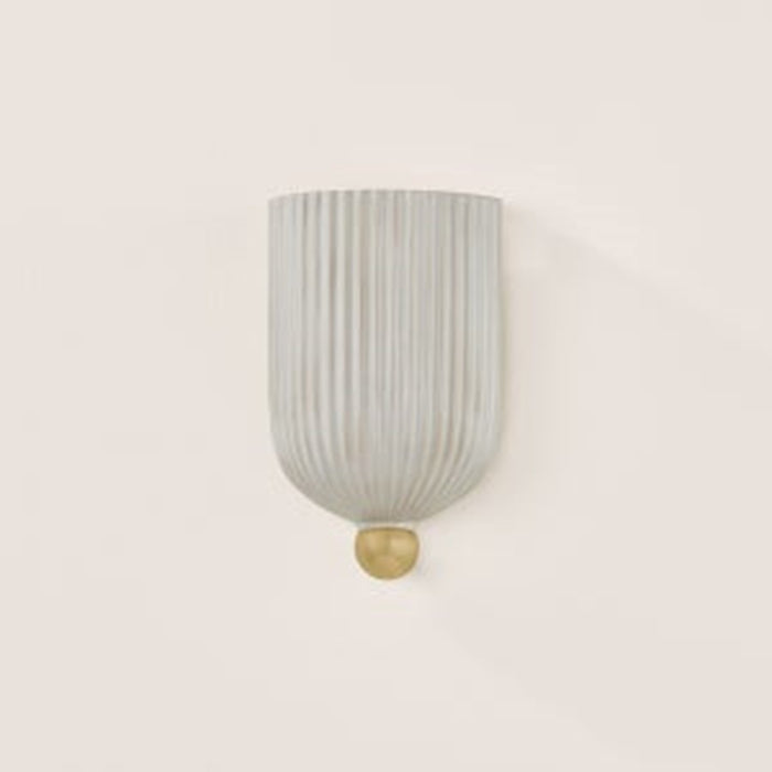 Mitzi Amira 1Lt Wall Sconce, Brass/Ceramic Fluted Cream