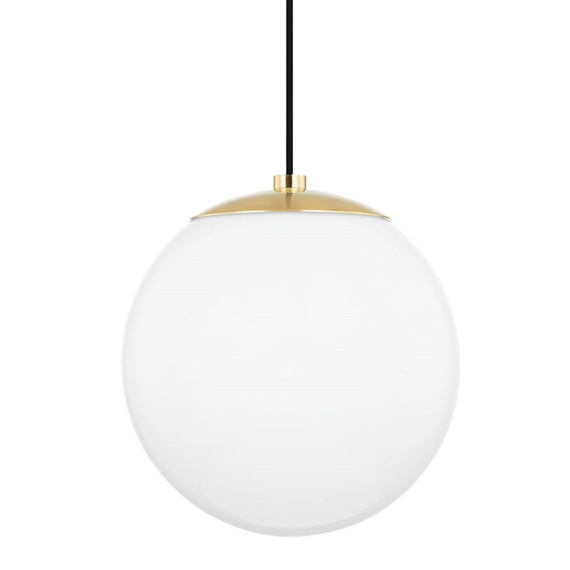 Mitzi Stella 1 Light Large Pendant, Polished Nickel/White - H105701L-PN