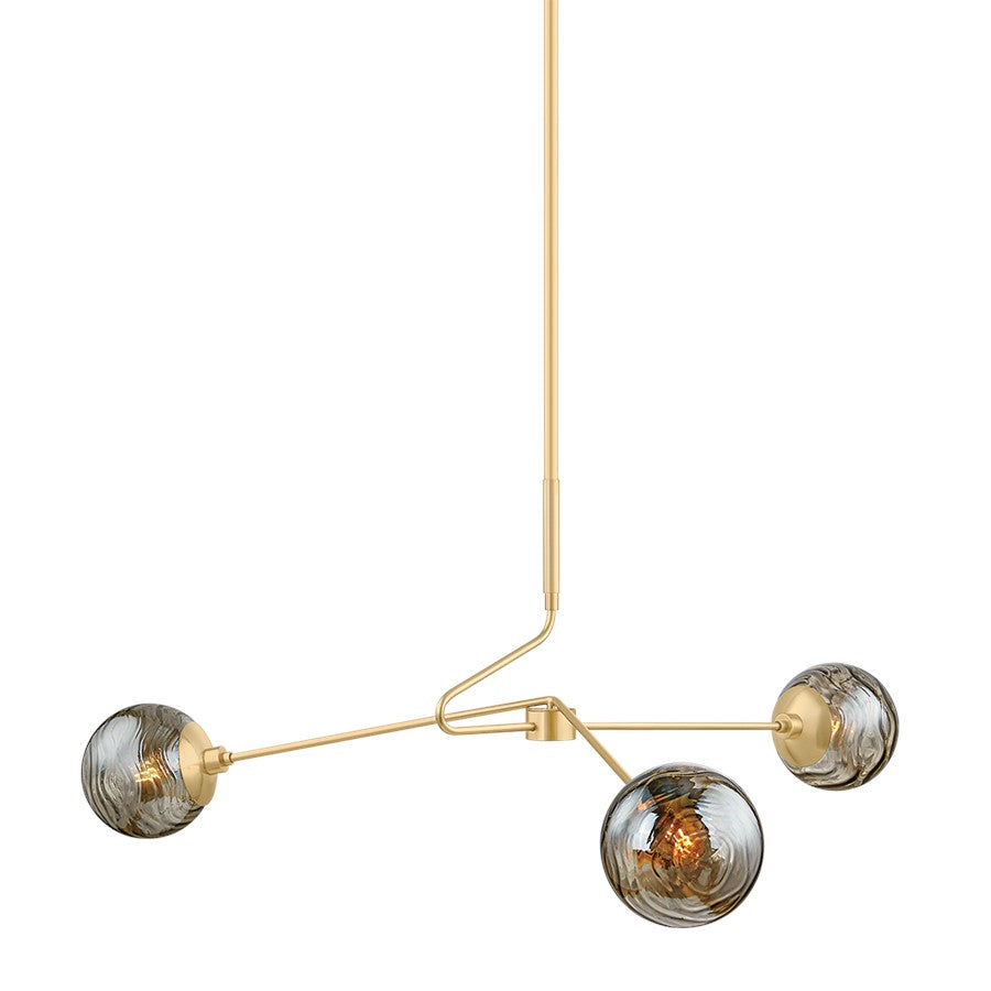 Mitzi NYLA 3 Light Chandelier, Aged Brass - H1057803-AGB