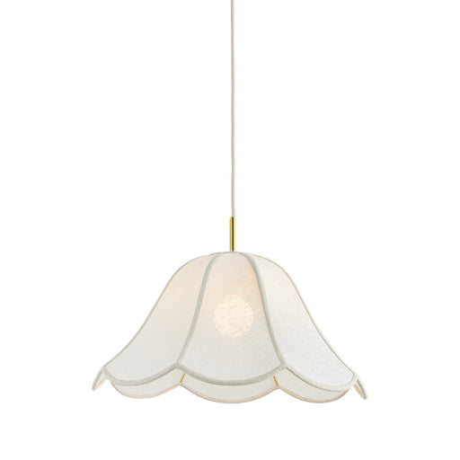 Mitzi Dara 1 Light 22" Pendant, Aged Brass/White Linen - H1059701S-AGB
