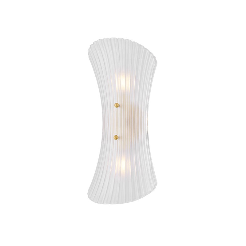 Mitzi ESMAE 2 Light Wall Sconce, Aged Brass/Clear Etched - H1060102-AGB