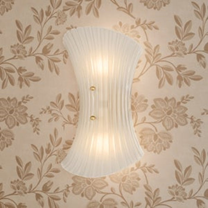 Mitzi Esmae 2 Light Wall Sconce, Aged Brass/Clear Etched