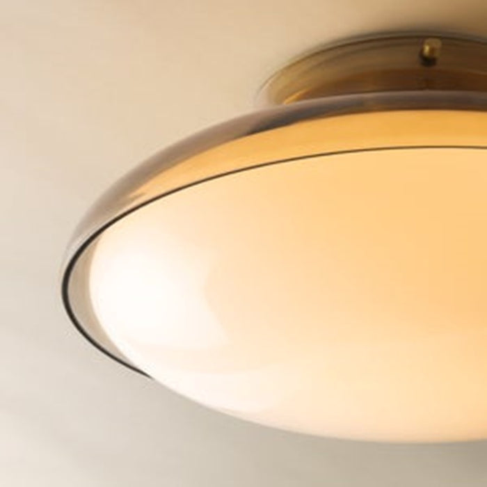 Mitzi Gianna 1 Light Flush Mount, Aged Brass/Topaz