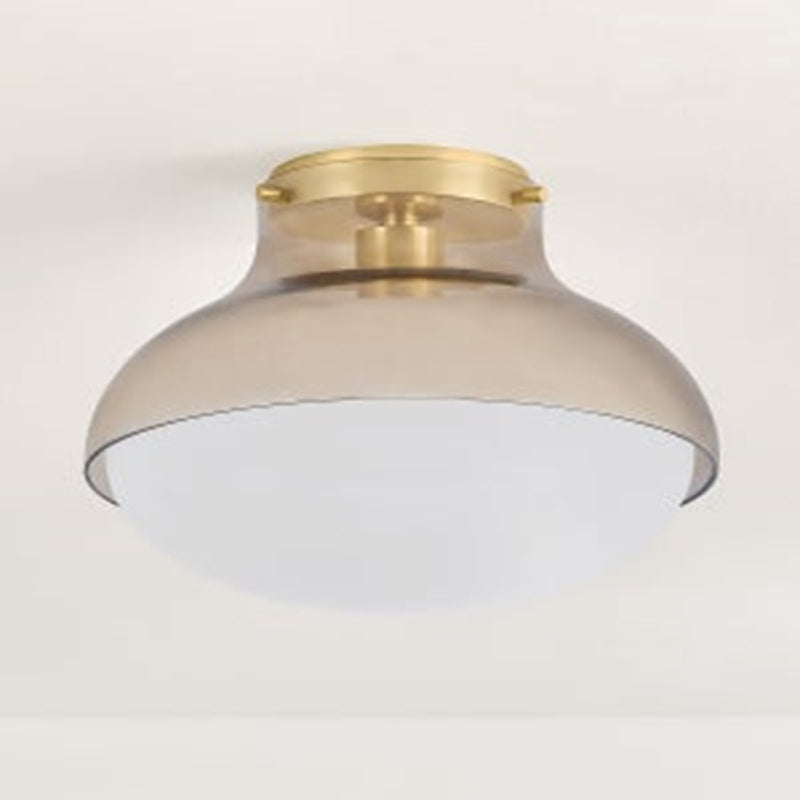 Mitzi Gianna 1 Light Flush Mount, Aged Brass/Topaz