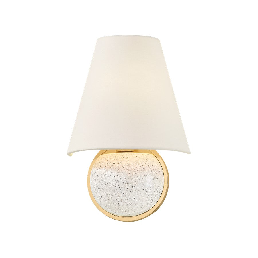 Mitzi Marlena 1 Light Wall Sconce, Aged Brass/White Linen - H1063101-AGB