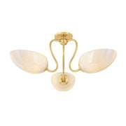 Mitzi REVA 3 Light Semi Flush, Aged Brass/Cloud - H1064603-AGB