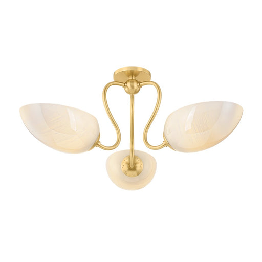Mitzi REVA 3 Light Semi Flush, Aged Brass/Cloud - H1064603-AGB
