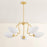 Mitzi Reva 5 Light Chandelier, Aged Brass/Cloud