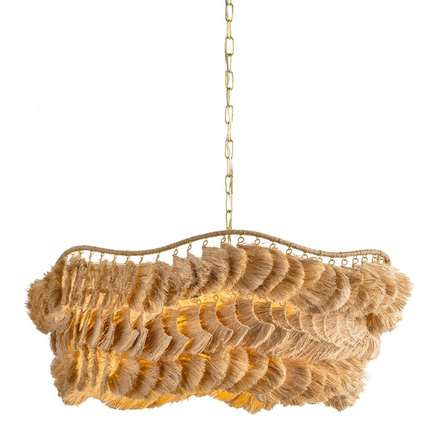 Mitzi Daria 1 Light 32" Chandelier, Aged Brass/Banana Fiber - H1071801L-AGB