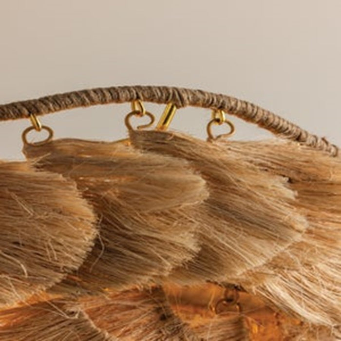 Mitzi Daria 1 Light 32" Chandelier, Aged Brass/Banana Fiber