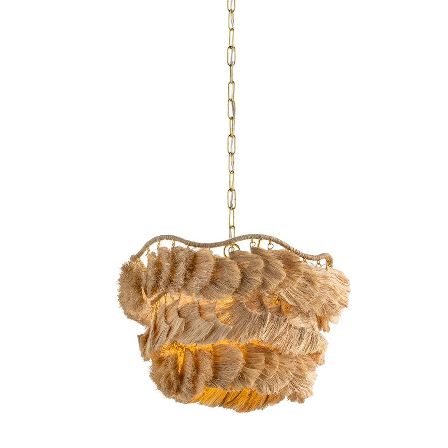 Mitzi Daria 1 Light 20" Chandelier, Aged Brass/Banana Fiber - H1071801S-AGB