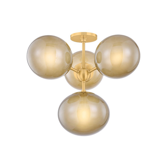 Mitzi ZALEY 4 Light Semi Flush, Aged Brass/Light Bronze - H1073604-AGB