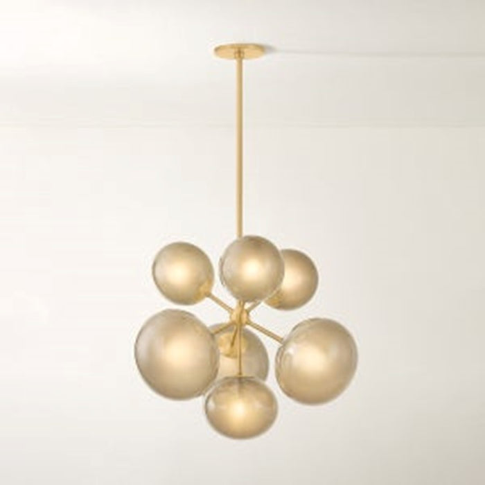 Mitzi Zaley 7 Light Chandelier, Aged Brass/Light Bronze