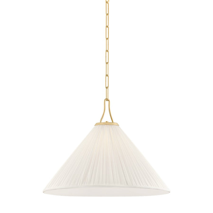 Mitzi Merida 1 Light 22" Pendant, Aged Brass/Faux Silk - H1076701L-AGB