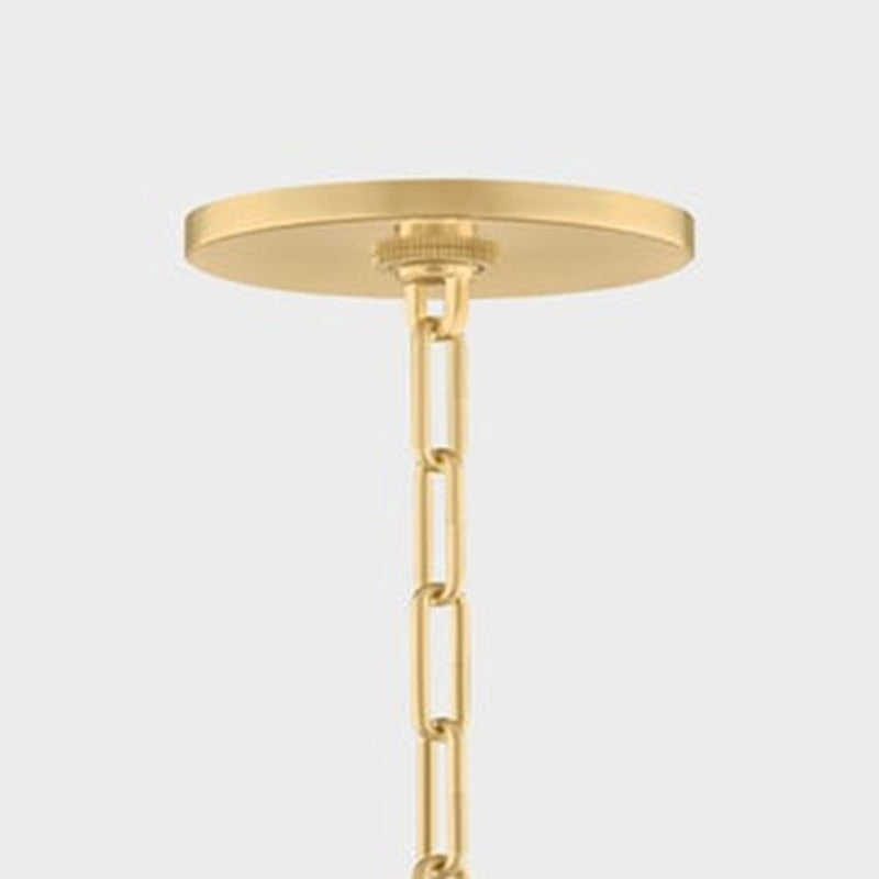 Mitzi Merida 1 Light 22" Pendant, Aged Brass/Faux Silk