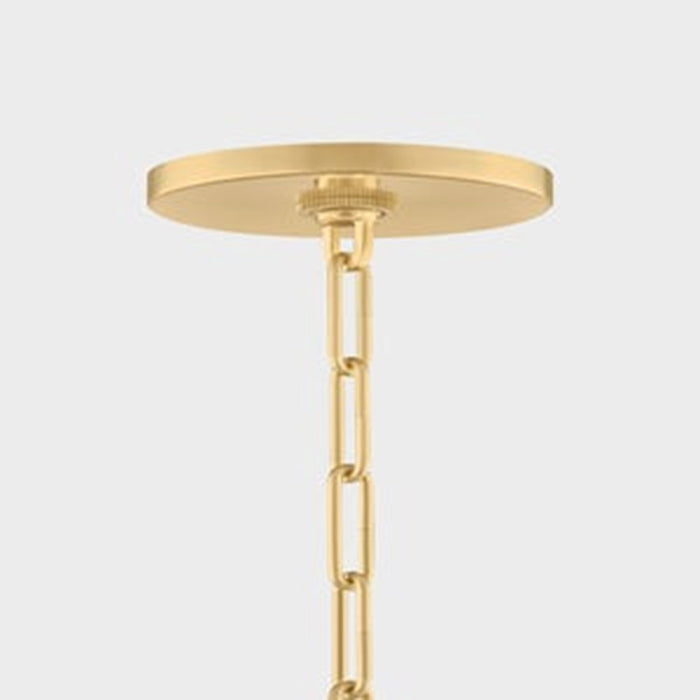 Mitzi Merida 1 Light 22" Pendant, Aged Brass/Faux Silk