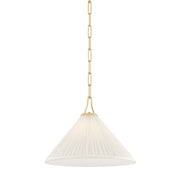 Mitzi Merida 1 Light 16" Pendant, Aged Brass/Faux Silk - H1076701S-AGB
