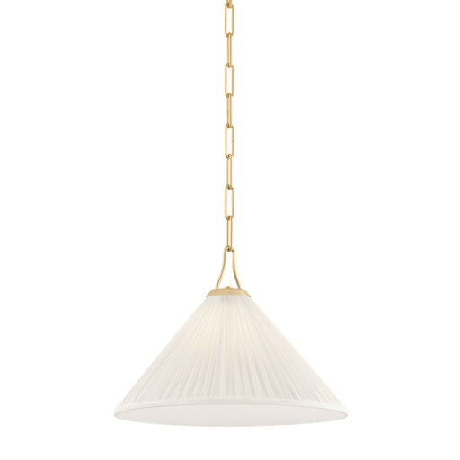 Mitzi Merida 1 Light 16" Pendant, Aged Brass/Faux Silk - H1076701S-AGB