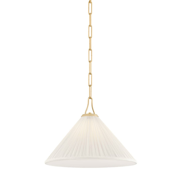 Mitzi Merida 1 Light 16" Pendant, Aged Brass/Faux Silk - H1076701S-AGB