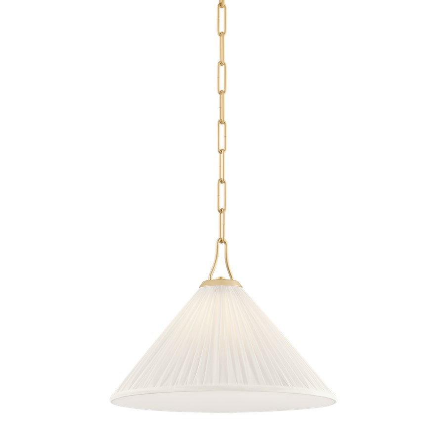 Mitzi Merida 1 Light 16" Pendant, Aged Brass/Faux Silk - H1076701S-AGB