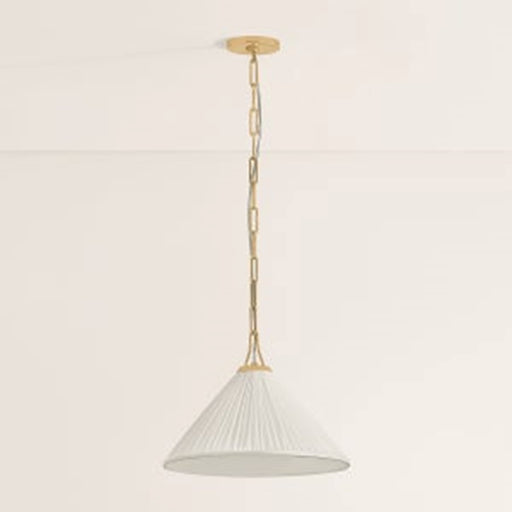 Mitzi Merida 1 Light 16" Pendant, Aged Brass/Faux Silk