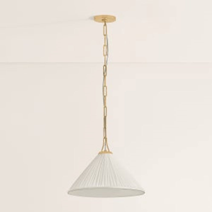 Mitzi Merida 1 Light 16" Pendant, Aged Brass/Faux Silk
