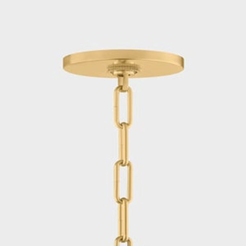 Mitzi Merida 1 Light 16" Pendant, Aged Brass/Faux Silk