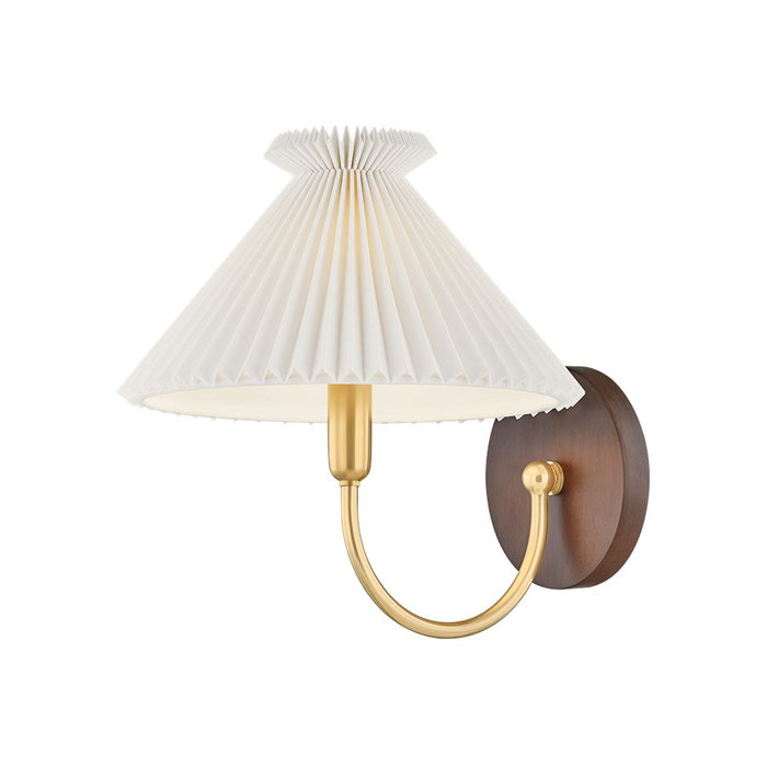Mitzi ACACIA 1 Light Wall Sconce, Aged Brass/White Linen - H1079101-AGB