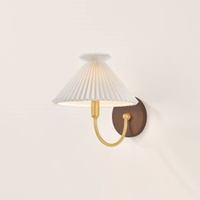 Mitzi Acacia 1 Light Wall Sconce, Aged Brass/White Linen