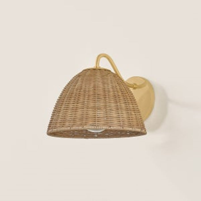 Mitzi Katniss 1Lt Wall Sconce, Brass/Vintage Natural Wicker