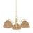 Mitzi KATNISS 3Lt Chandelier, Brass/Vintage Natural Wicker - H1081803-AGB