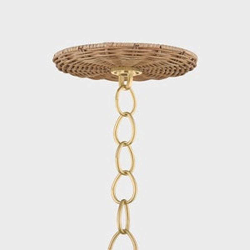 Mitzi Katniss 5Lt Chandelier, Brass/Vintage Natural Wicker