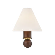 Mitzi CANDICE 1 Light Wall Sconce, Aged Brass/White Linen - H1082101-AGB