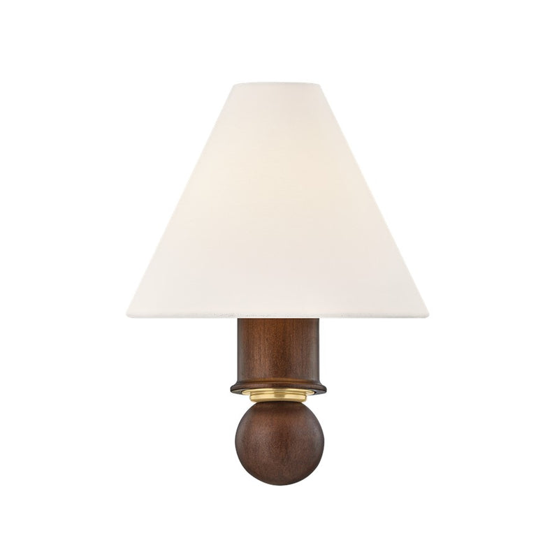 Mitzi CANDICE 1 Light Wall Sconce, Aged Brass/White Linen - H1082101-AGB