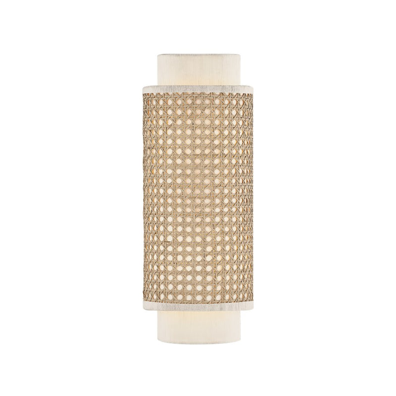 Mitzi TINA 2 Light Wall Sconce, Aged Brass/Raw Silk - H1083102-AGB