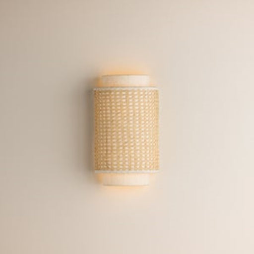 Mitzi TIna 2 Light Wall Sconce, Aged Brass/Raw Silk