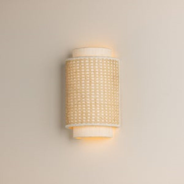 Mitzi TIna 2 Light Wall Sconce, Aged Brass/Raw Silk