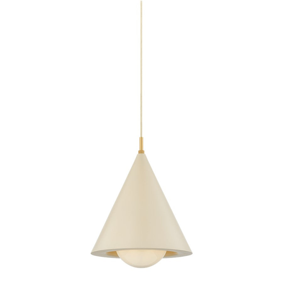 Mitzi Jolene 1 Light 17" Pendant, Aged Brass/Opal Glossy - H1085701A-AGB-TBQ