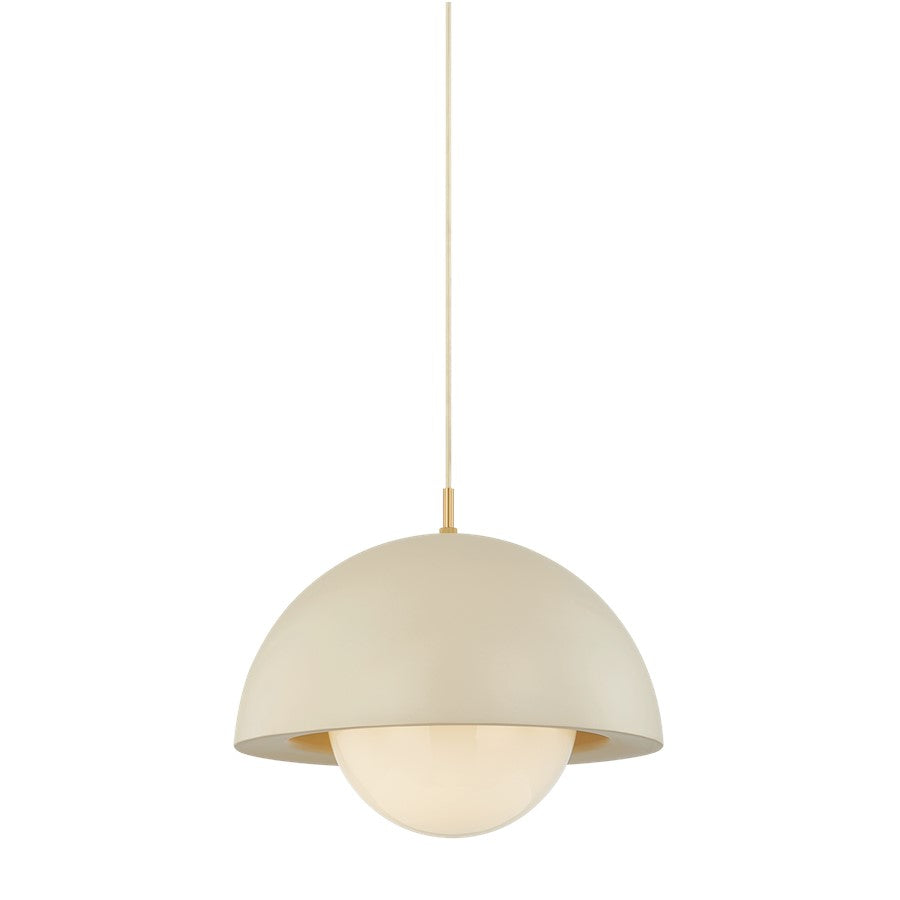 Mitzi Jolene 1 Light 15" Pendant, Aged Brass/Opal Glossy - H1085701B-AGB-TBQ