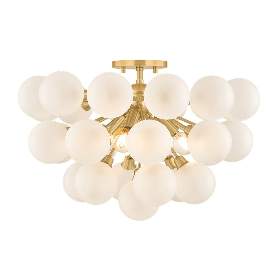 Mitzi Antoneta 3 Light Semi Flush, Aged Brass/Clear Etched - H1087603-AGB