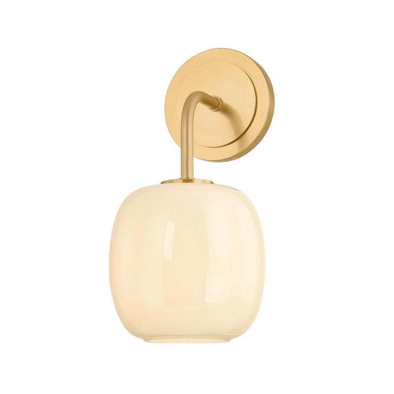 Mitzi Lisette 1 Light Wall Sconce, Aged Brass/Cream Opal - H1092101-AGB