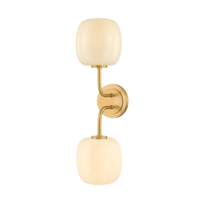 Mitzi Lisette 2 Light Bath and Vanity, Aged Brass/Cream Opal - H1092102-AGB