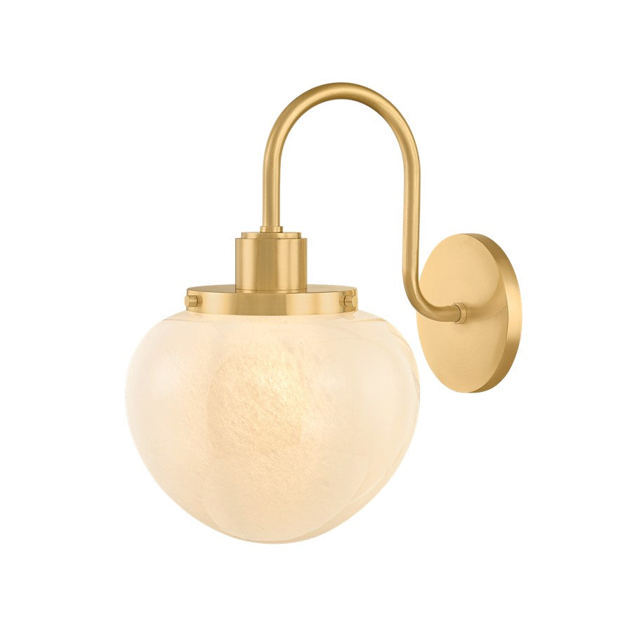 Mitzi Kristen 1 Light Wall Sconce, Aged Brass/Cloud - H1093101-AGB